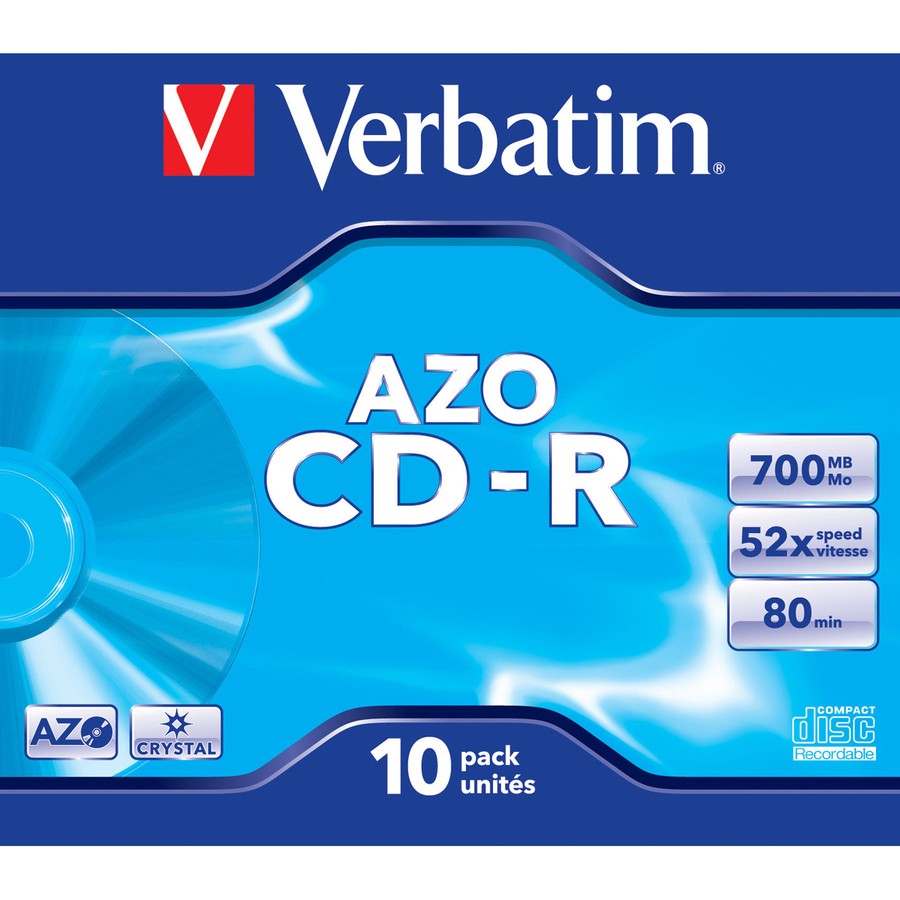 Verbatim Azo Crystal CD-R 700MB 10PC(S)