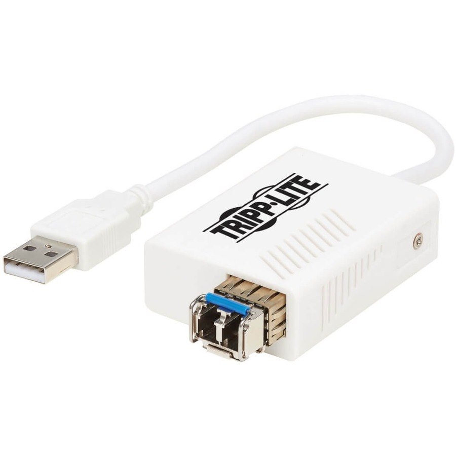 Eaton Tripp Lite Series USB 2.0 Ethernet NIC Adapter - 10/100 Mbps, 100Base-FX, LC, Multimode Fiber, White