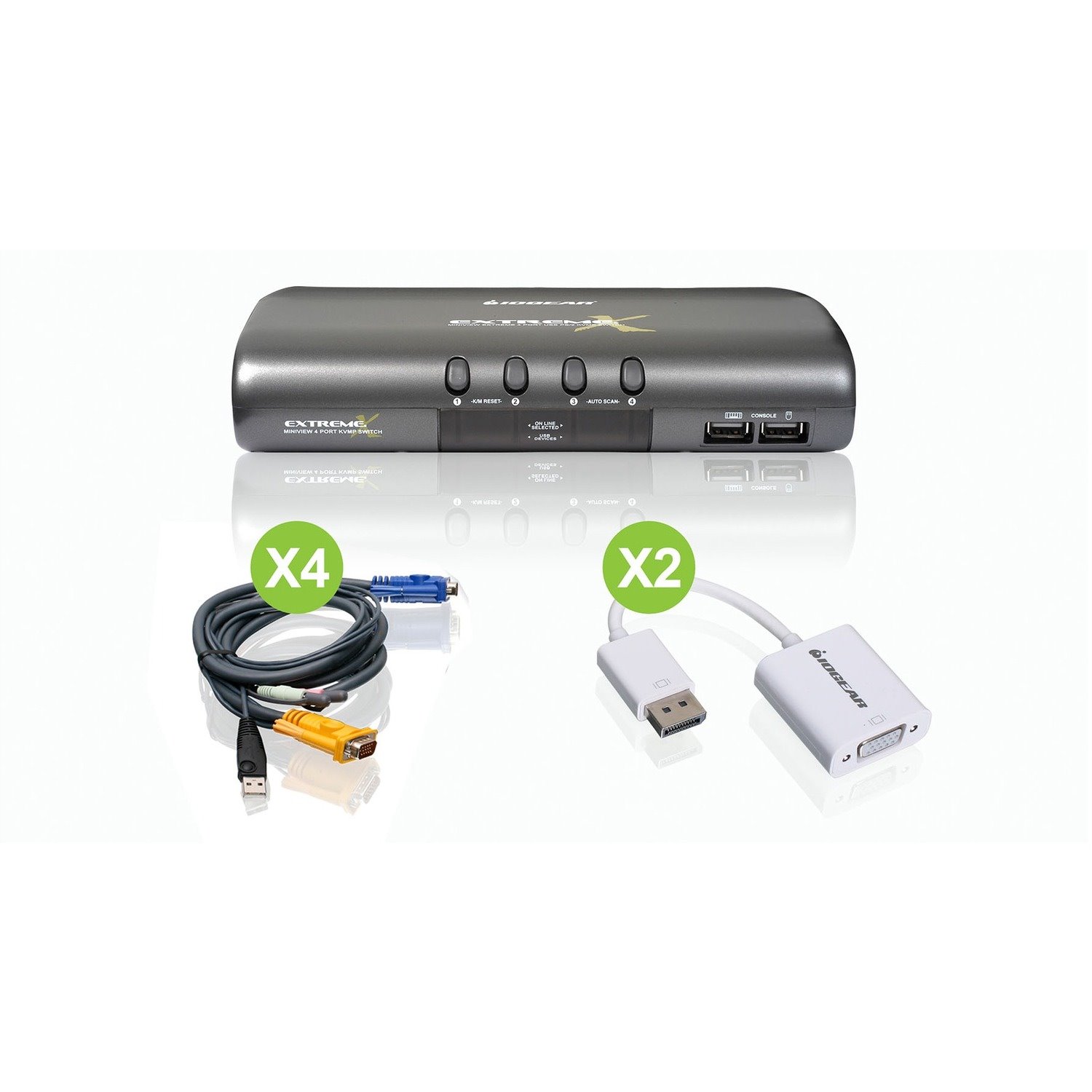 IOGEAR 4-Port VGA and DisplayPort KVMP Kit with Audio