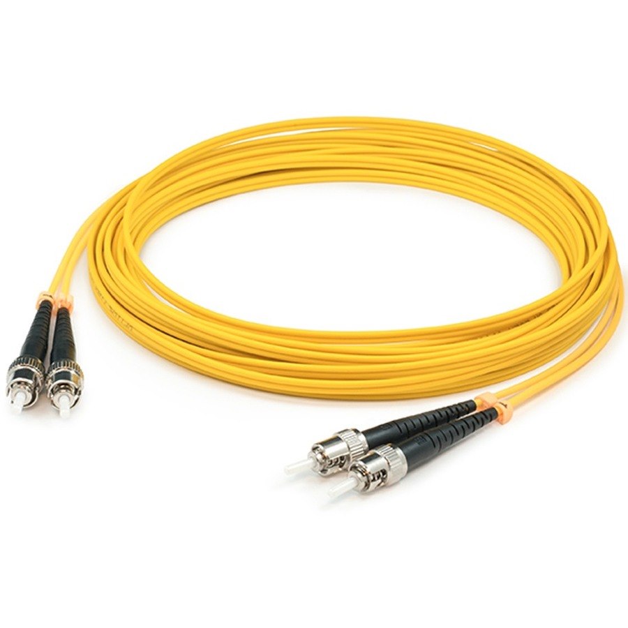 AddOn 2m ST to ST Yellow OS2 Duplex OFNP (Plenum-Rated) SMF Fiber Patch Cable