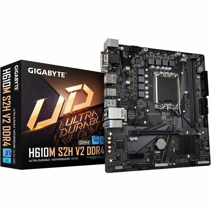 Gigabyte Ultra Durable H610M S2H V2 DDR4 (rev. 1.0) Desktop Motherboard - Intel H610 Chipset - Socket LGA-1700 - Intel Optane Memory Ready - Micro ATX