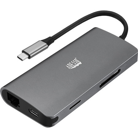 Adesso AUH-4030 USB Type C Docking Station for Projector, TV - Charging Capability - Memory Card Reader - SD - 60 W - TAA Compliant