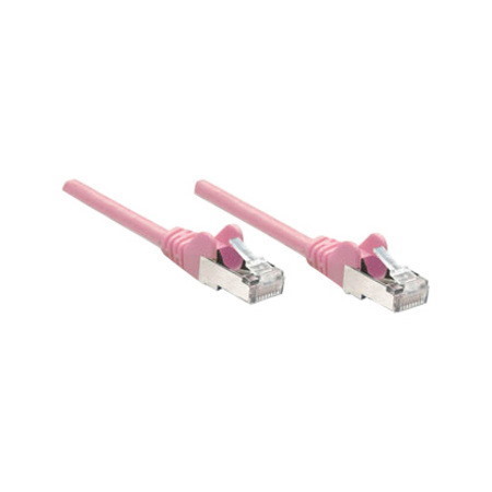 Intellinet Network Solutions Cat5e UTP Network Patch Cable, 10 ft (3.0 m), Pink