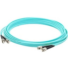 AddOn 40m ST (Male) to ST (Male) Aqua OM3 Duplex Fiber OFNR (Riser-Rated) Patch Cable