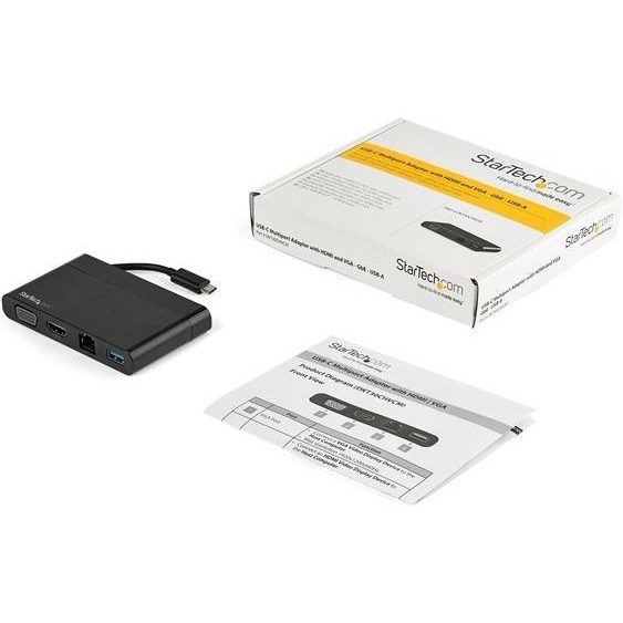 StarTech.com USB C Multiport Adapter with HDMI, VGA, Gb Ethernet & USB - USB C to 4K HDMI or 1080p VGA Adapter Mini Dock Hub - Travel Dock