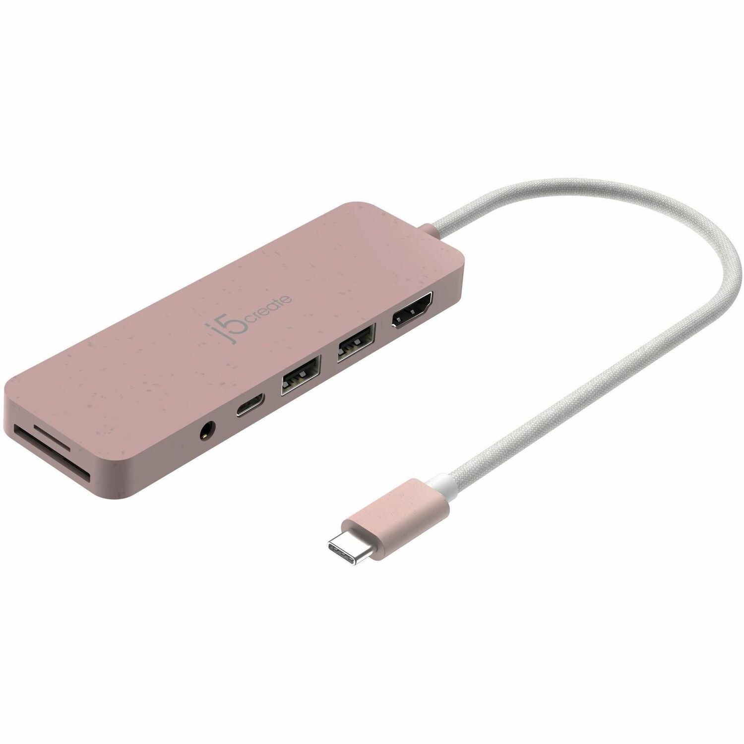 j5create USB Type C Docking Station for Keyboard, Mouse, Headphone, Projector, Flash Drive - Charging Capability - Memory Card Reader - SD