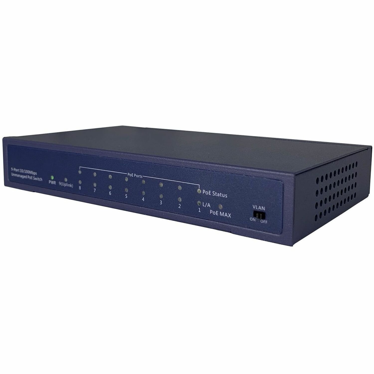 Amer SD8FX1SCP Unmanaged 8 Port 10/100 PoE Switch with 1 Fiber SC Uplink