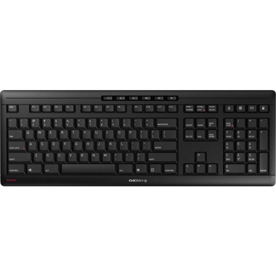 CHERRY STREAM Keyboard - Wireless Connectivity - USB Type A Interface - Spanish - Black