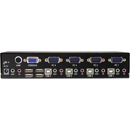 StarTech.com 4 Port Rack Mountable USB KVM Switch With Audio and USB 2.0 Hub - KVM / audio / USB switch - USB - 4 ports - Rack Mountable - 1 local user - 1U
