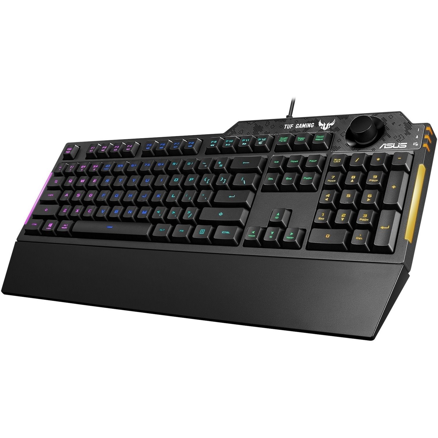 TUF K1 Gaming Keyboard - Cable Connectivity - USB 2.0 Interface - Black