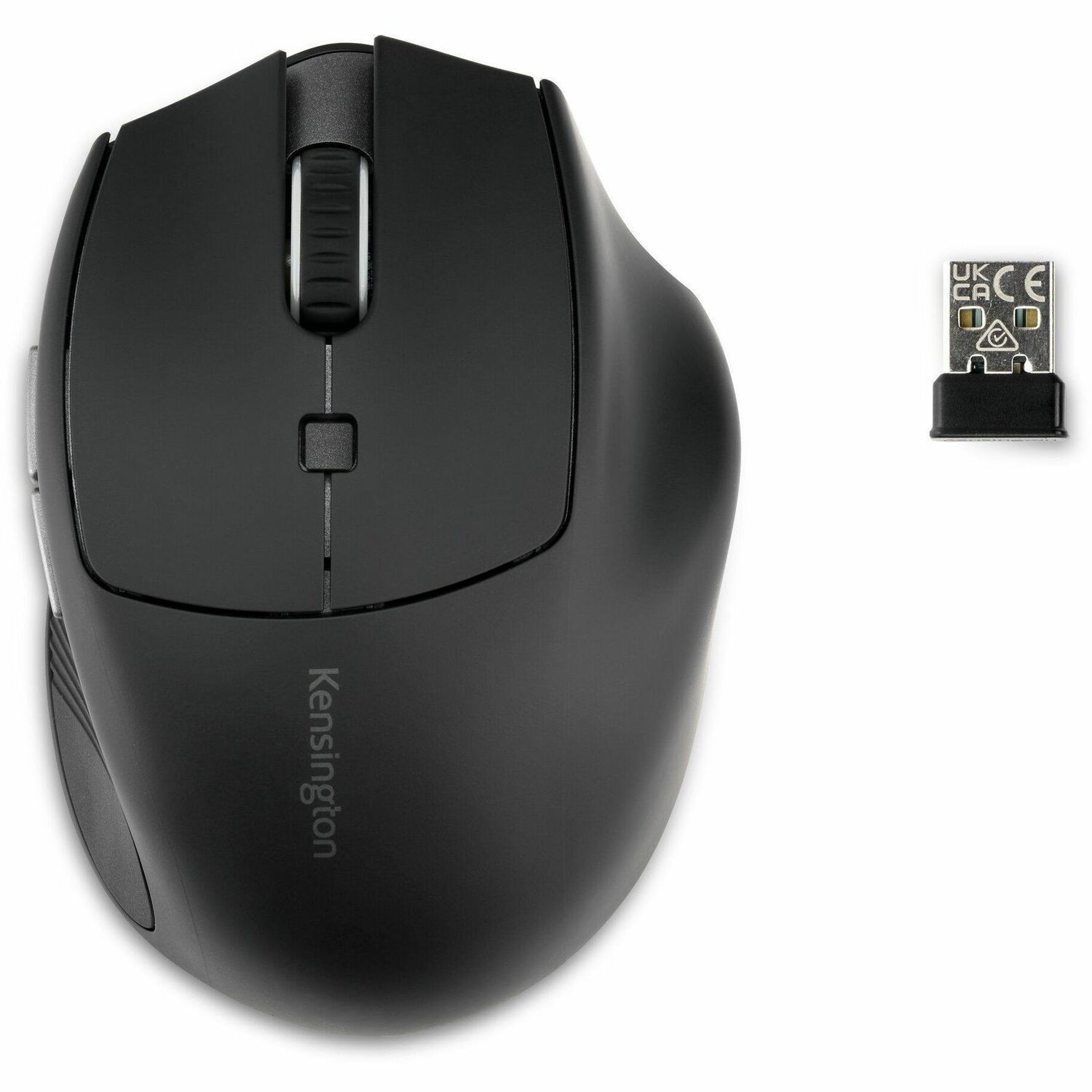 Kensington Pro Fit Ergo MY435 Mid Size Mouse - Bluetooth/Radio Frequency - USB Type A - Optical - 6 Button(s) - 6 Programmable Button(s) - Black - 1 Box
