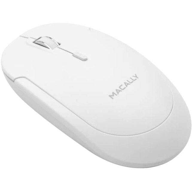 Macally Bluetooth Optical Silent Click Mouse - White