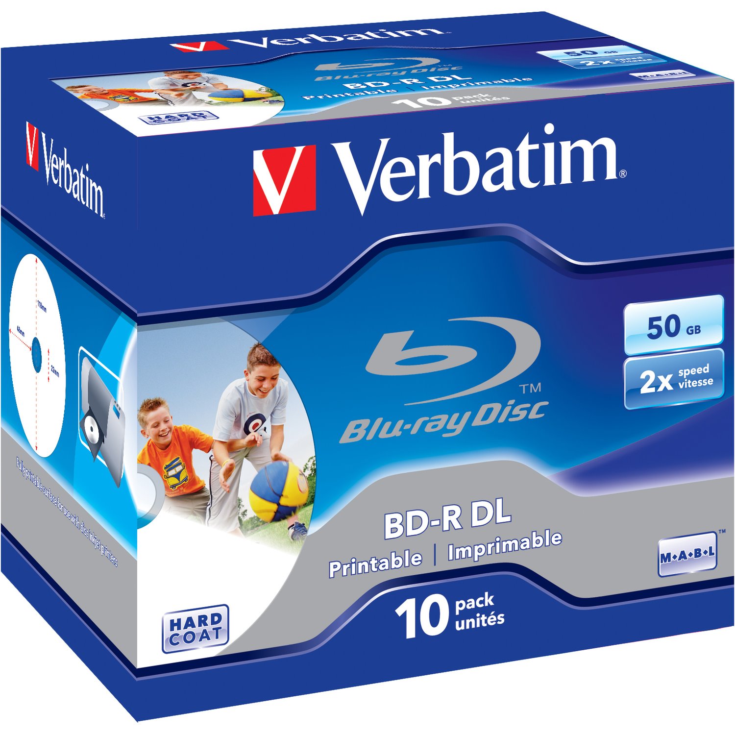 Verbatim 43736 Blu-ray Recordable Media - BD-R DL - 6x - 50 GB - 10
