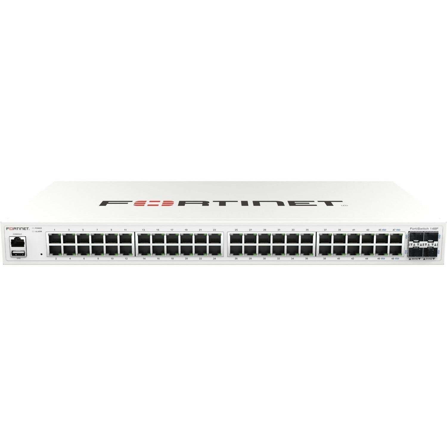 Fortinet FortiSwitch 100 FS-148F-FPOE 48 Ports Manageable Ethernet Switch - Gigabit Ethernet, 10 Gigabit Ethernet - 10/100/1000Base-T, 10GBase-X