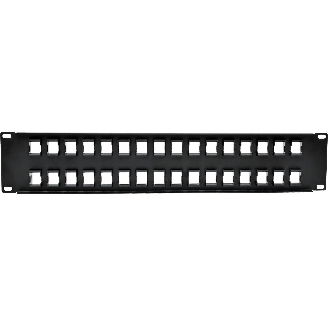 Eaton Tripp Lite Series 32-Port 2U Rack-Mount Unshielded Blank Keystone/Multimedia Patch Panel, RJ45 Ethernet, USB, HDMI, Cat5e/6