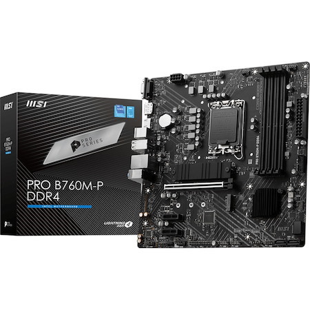 MSI Pro B760M-P DDR4 Gaming Desktop Motherboard - Intel B760 Chipset - Socket LGA-1700 - Micro ATX