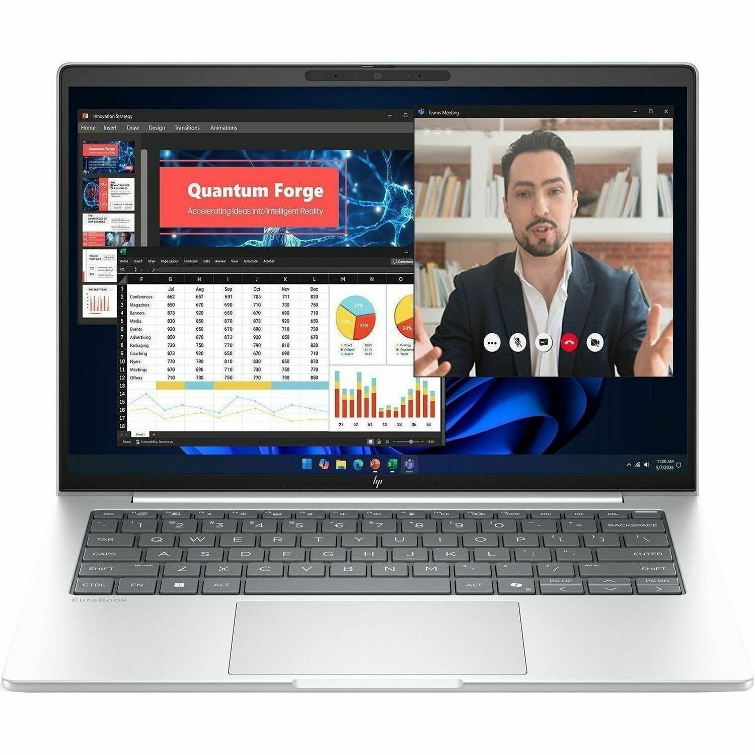 HP EliteBook 8 G2i 14" Copilot+ PC Notebook - WUXGA - Intel Core Ultra 7 Series 3 355 - 16 GB - 512 GB SSD - English Keyboard - Glacier Silver Aluminum