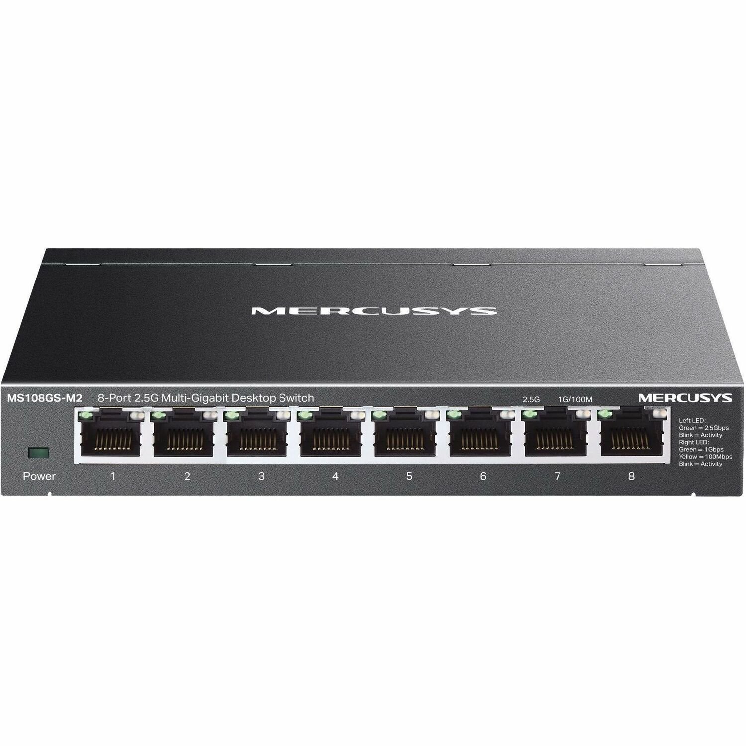 Mercusys MS108GS-M2 8 Ports Ethernet Switch - Gigabit Ethernet - 10/100/1000Base-T - Black