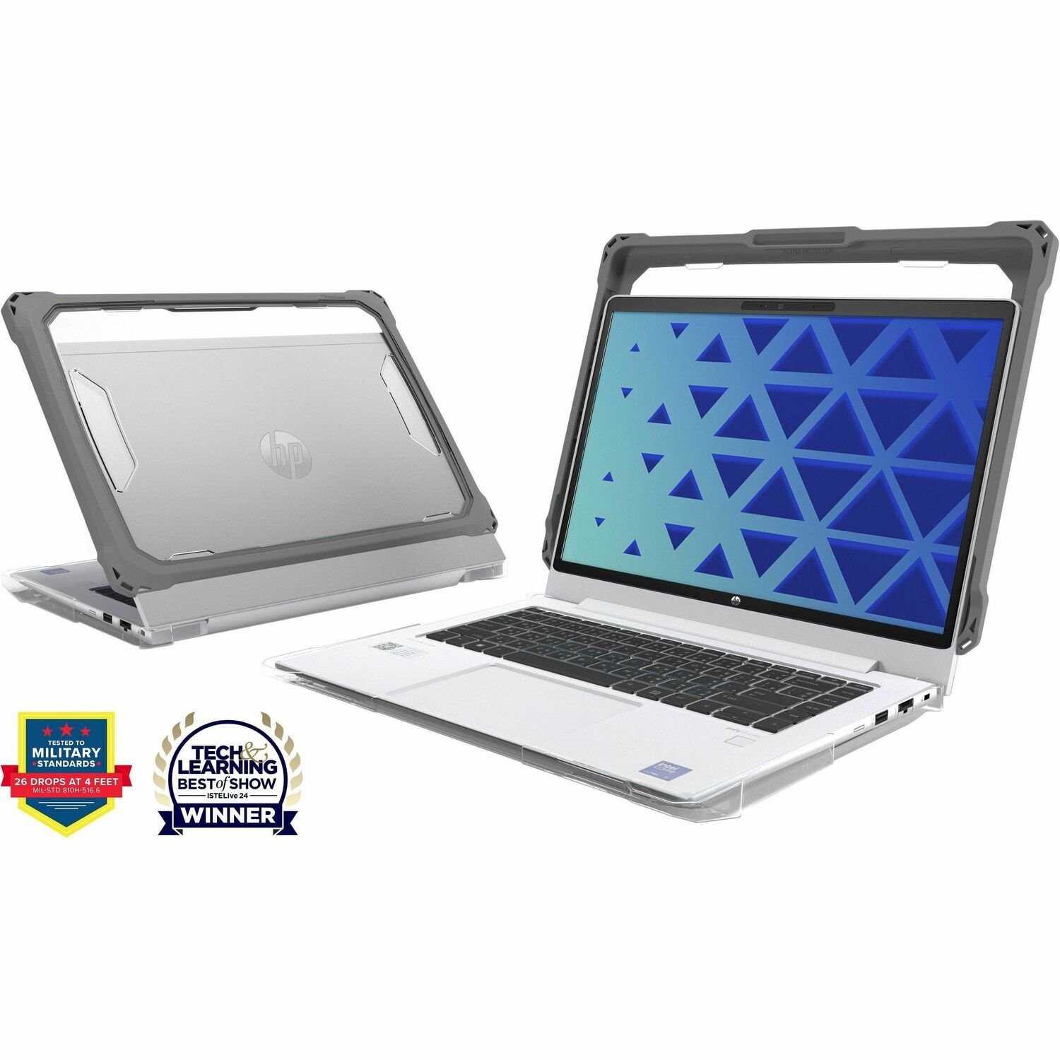 MAXCases Extreme Shell-FL3 for HP Fortis X360 Chromebook G5 11.6" (G4/G3 Non Fortis) (Grey/Slide-On Top, PC Bottom)