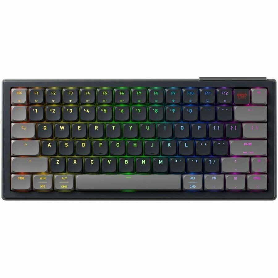 CHERRY XTRFY K63W Pro G8A-2560 Gaming-Tastatur - Kompakt - Kabel/Kabellos Konnektivit�t - USB 2.0 Typ A Schnittstelle - RGB LED - Englisch (US) - Schwarz