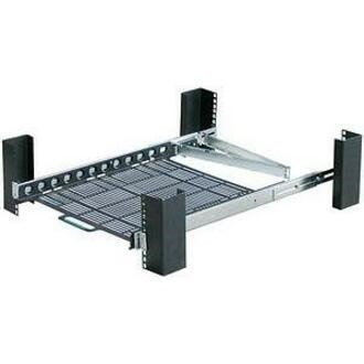 Rack Solutions 1U Dry Sliding Seismic Transport Shelf 24in Depth with Cable Management Arm