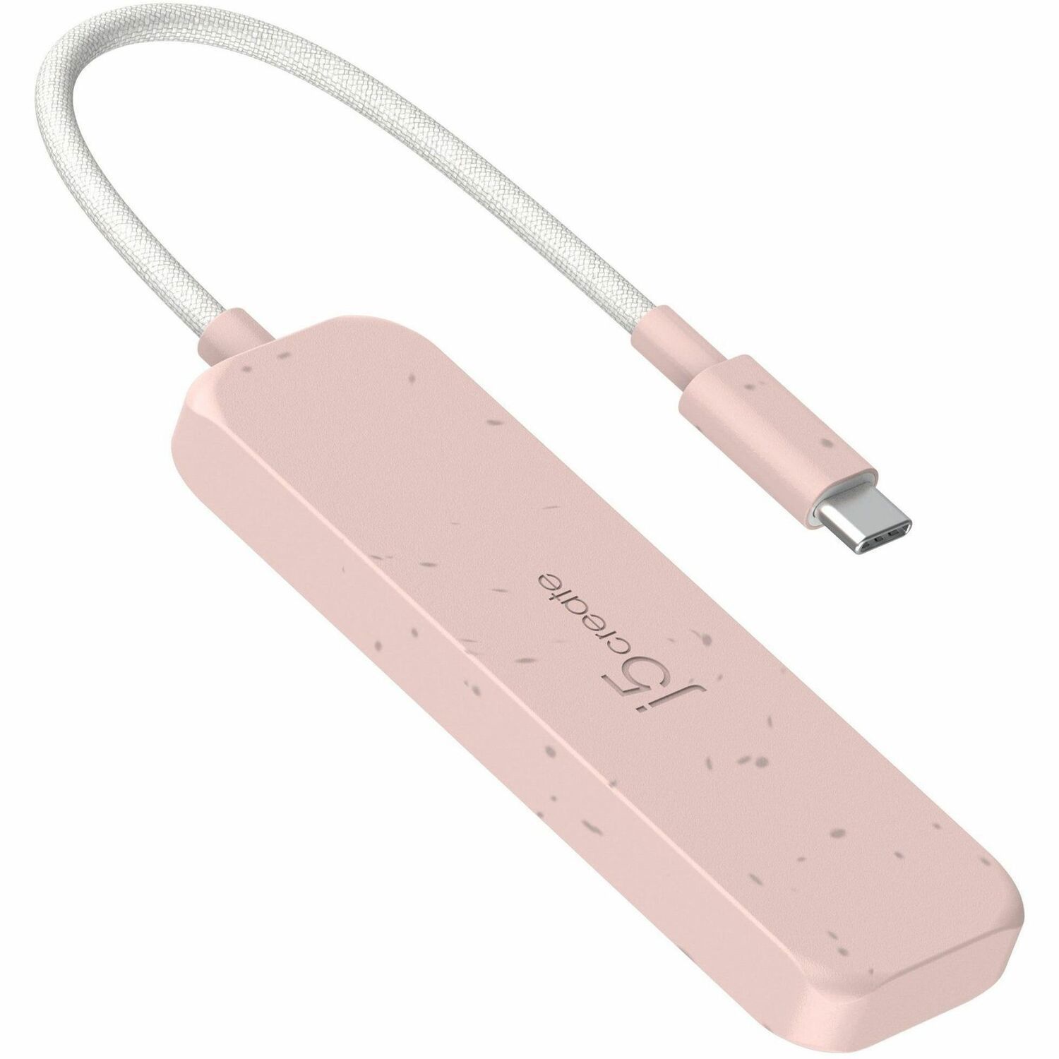 j5create JCH342ER USB Hub - USB Type C - 1.25 GB/s - Notebook, Desktop, Tablet, Smartphone, Keyboard, Mouse, Flash Drive - Portable - Misty Rose