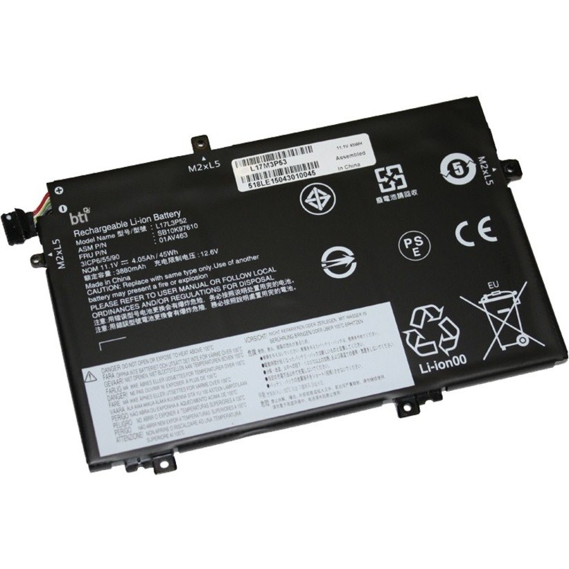 BTI L17M3P53-BTI 11.1V 45WHR LI-ION BATTERY 01AV463, L17C3P52, SB10K97610, 01AV464, L17L3P52, SB10K97611, 01AV465, L17M3P53, SB10K97612, 01AV466, L17M3P54, SB10K97613 THINKPAD L14, THINKPAD L15, THINKPAD L480, THINKPAD L490, THINKPAD L580, THINKPAD L590