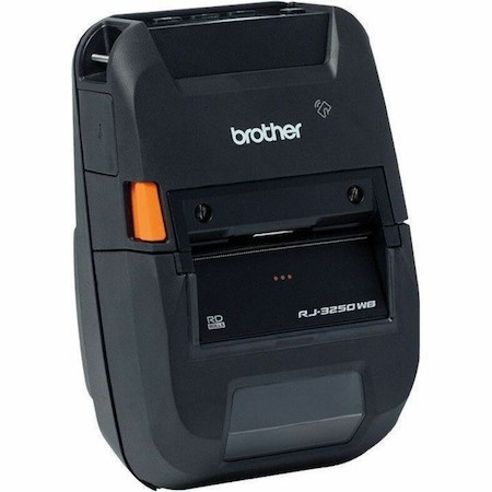 Brother RuggedJet RJ-3250WB-L Mobile Direct Thermal Printer - Monochrome - Portable - Label/Receipt Print - Ethernet - USB - Bluetooth - Wireless LAN - Black