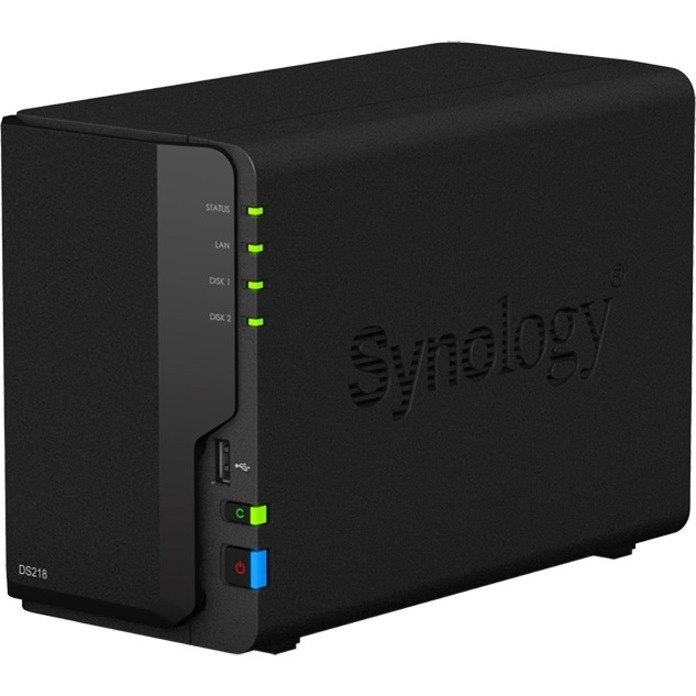 Synology DiskStation DS218 2 x Total Bays SAN/NAS Storage System RTD1296 Quad-core (4 Core) 1.40 GHz - 2 GB RAM - DDR4 SDRAM Desktop