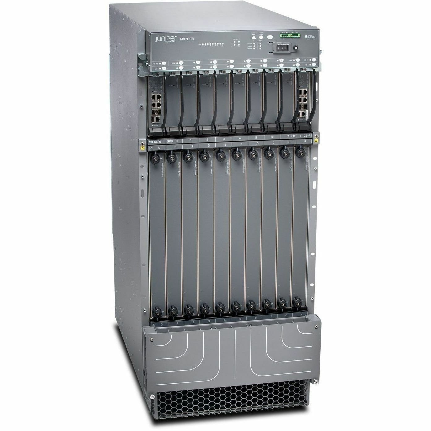 Juniper 10 Slot MX2008 Chassis, Base Bundle With 1 Routing Engine,SFBs, Fan Trays