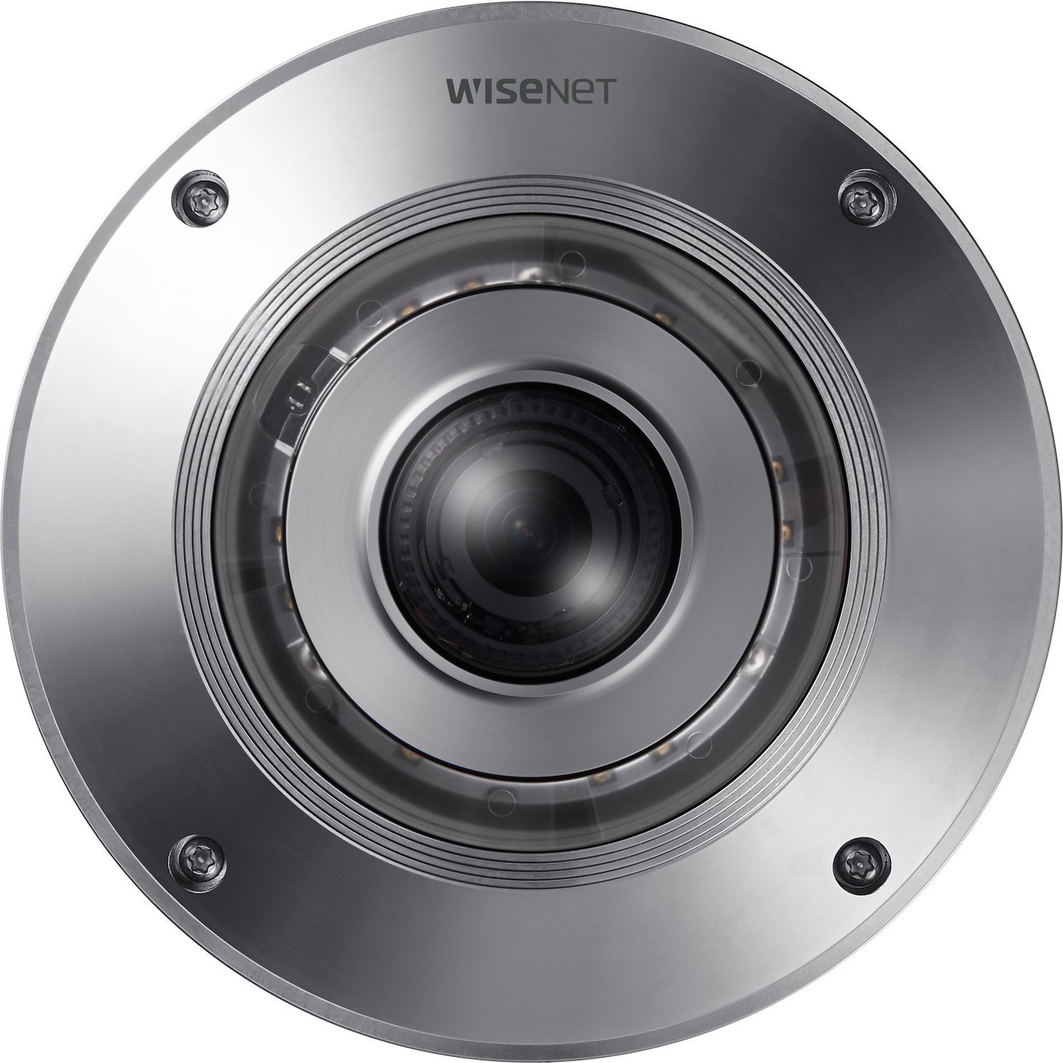 Wisenet XNF-9010RS 12 Megapixel Network Camera - Color - Fisheye - Silver - TAA Compliant