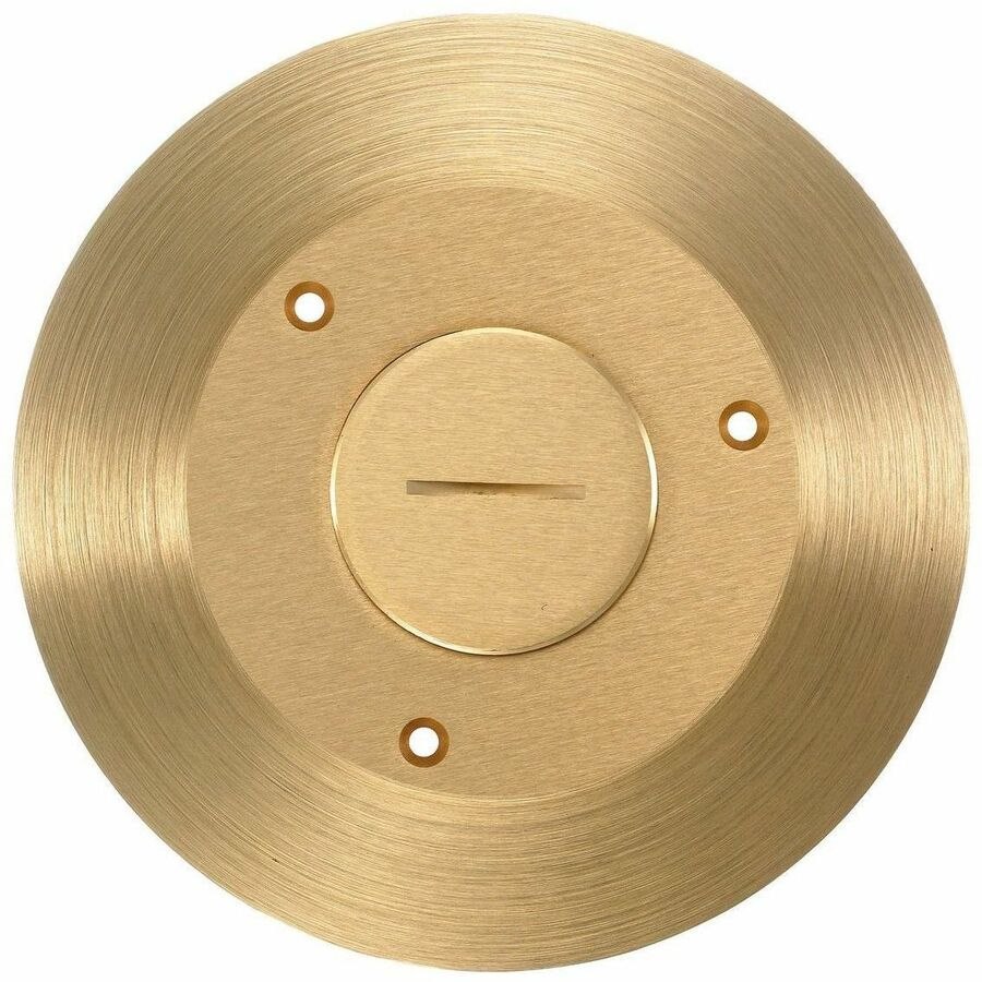 Hubbell Wiring Device-Kellems 1-Gang One Piece Cover/Carpet Flange, Round, 2-1/8" Threaded Opening, Brass