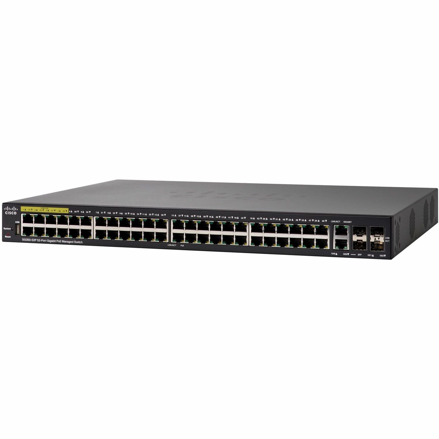 Cisco SG350-52P 52-Port Gigabit PoE Managed Switch
