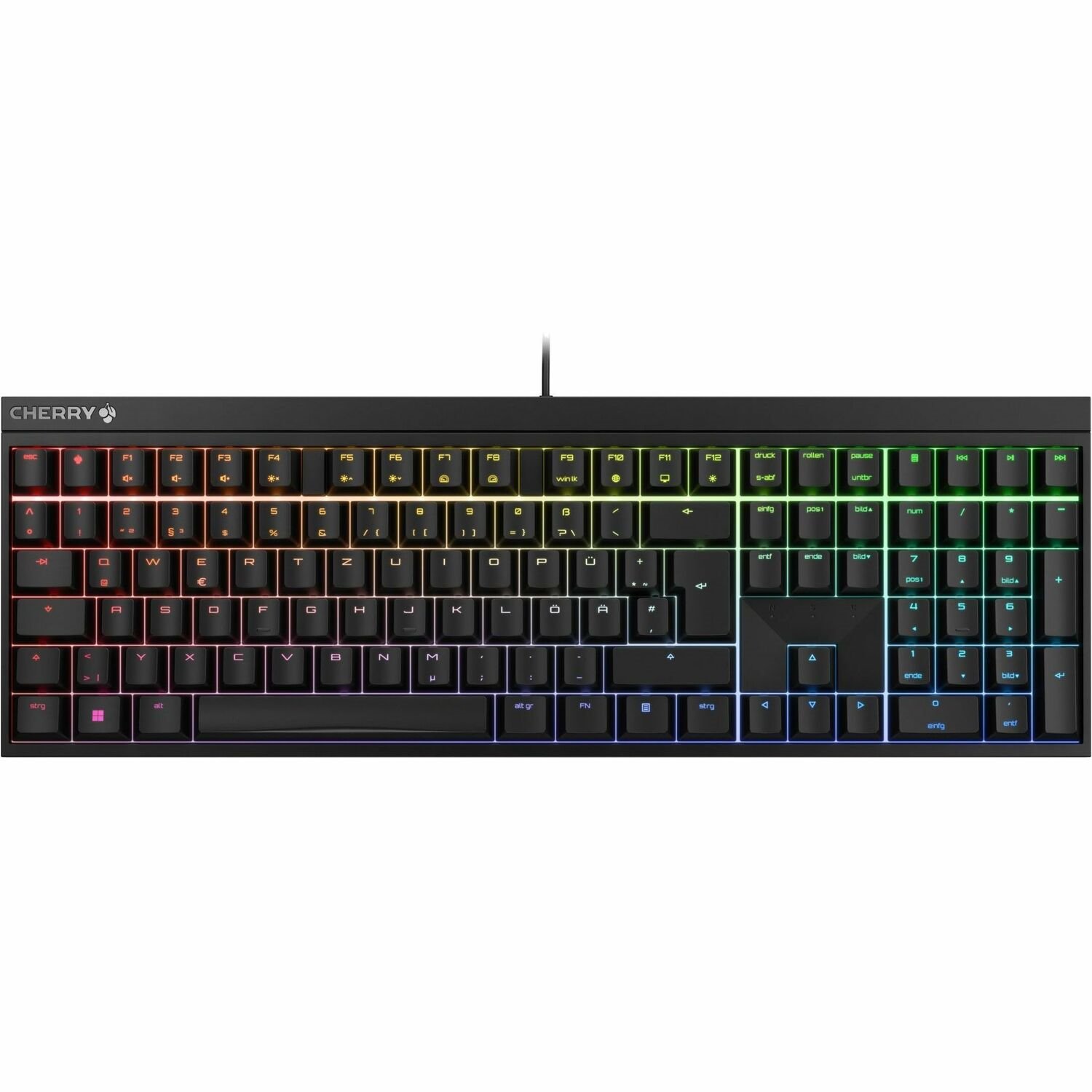 CHERRY MX 2.0S Gaming Keyboard - Cable Connectivity - USB Type A Interface - RGB LED - English (UK) - Black