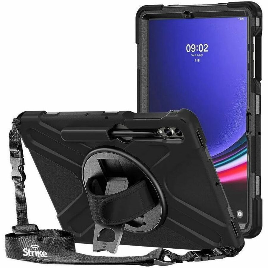 Strike Cas-Stkhc4 Rugged Case With Hand Strap And Lanyard For Samsung Galaxy Tab S9 Fe+/S9+/S8+/S7fe/S7++/S9+/S8+/S7fe/S7+