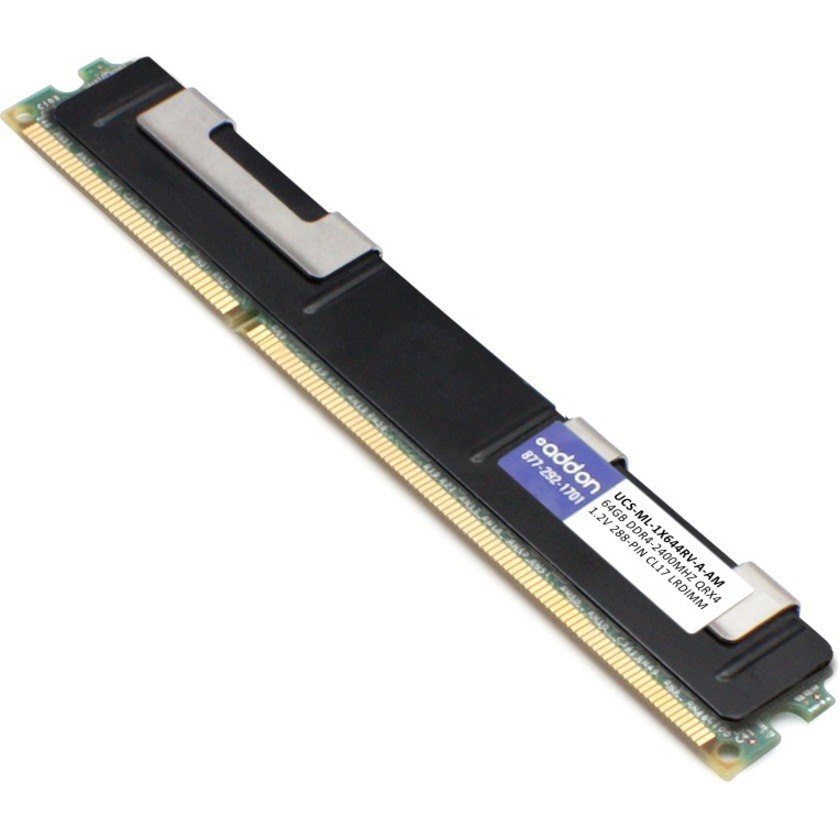 AddOn Cisco UCS-ML-1X644RV-A Compatible Factory Original 64GB DDR4-2400MHz Load-Reduced ECC Quad Rank x4 1.2V 288-pin CL15 LRDIMM