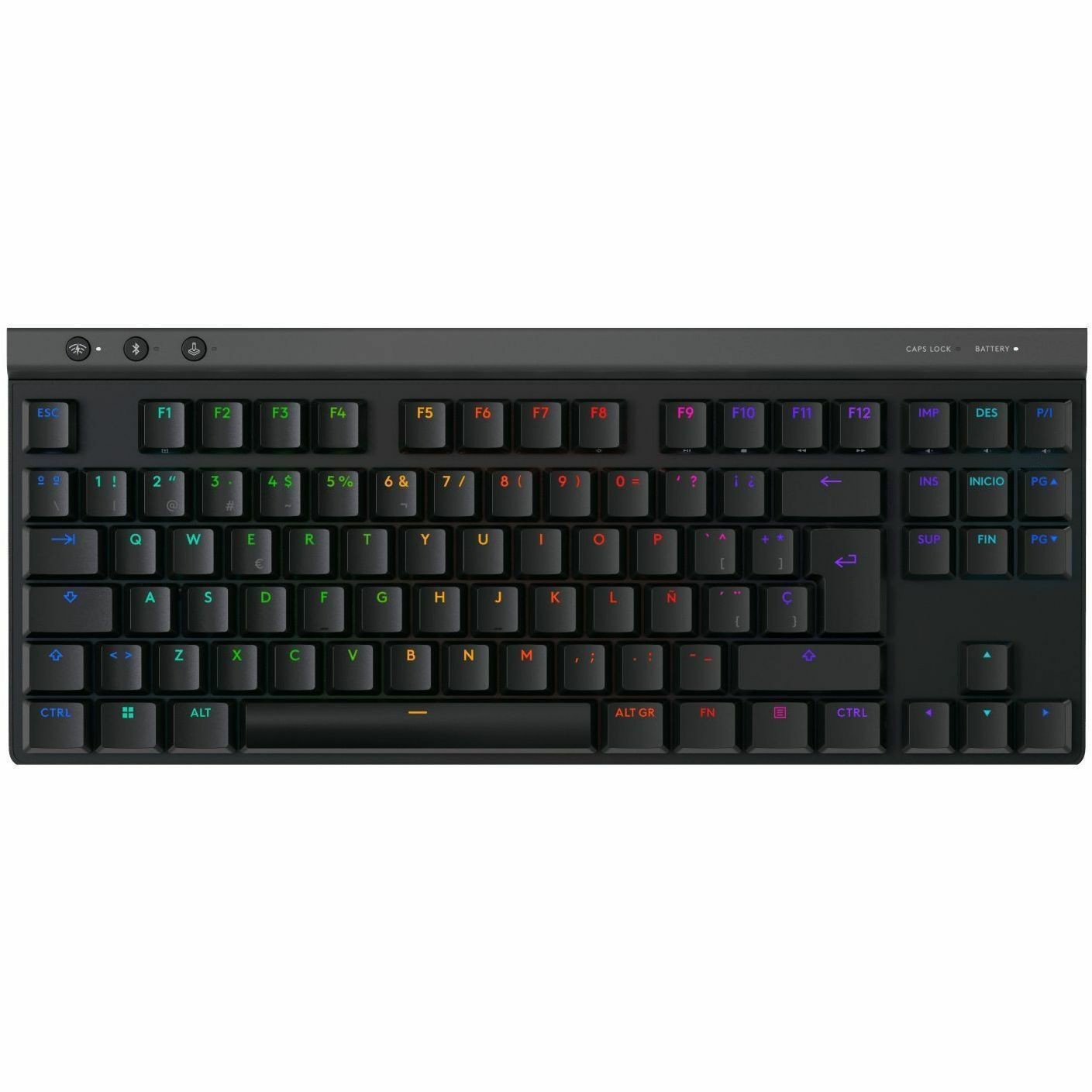 Logitech G G515 LIGHTSPEED TKL Gaming-toetsenbord - Bedraad/draadloos Verbinding - USB type A Interface - RGB LED - Spaans - QWERTY indeling - Zwart