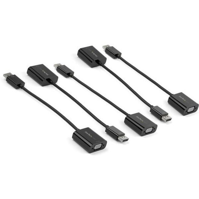 StarTech.com 5-Pack DisplayPort to VGA Adapter - DisplayPort 1.2 to VGA Monitor Active Adapter - DP to VGA Video Converter Dongle - M/F