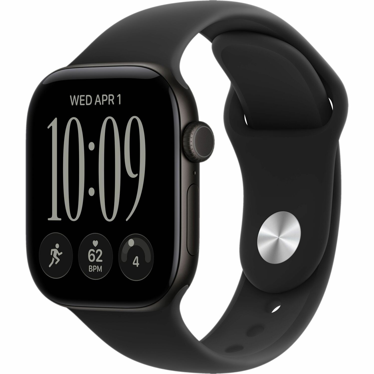 Apple Watch Series 12 Smart Watch - 42 mm Case Height - 37 mm Case Width - Black Case Color - Black Band Color - Aluminium Case Material - Wireless LAN - 5G - LTE