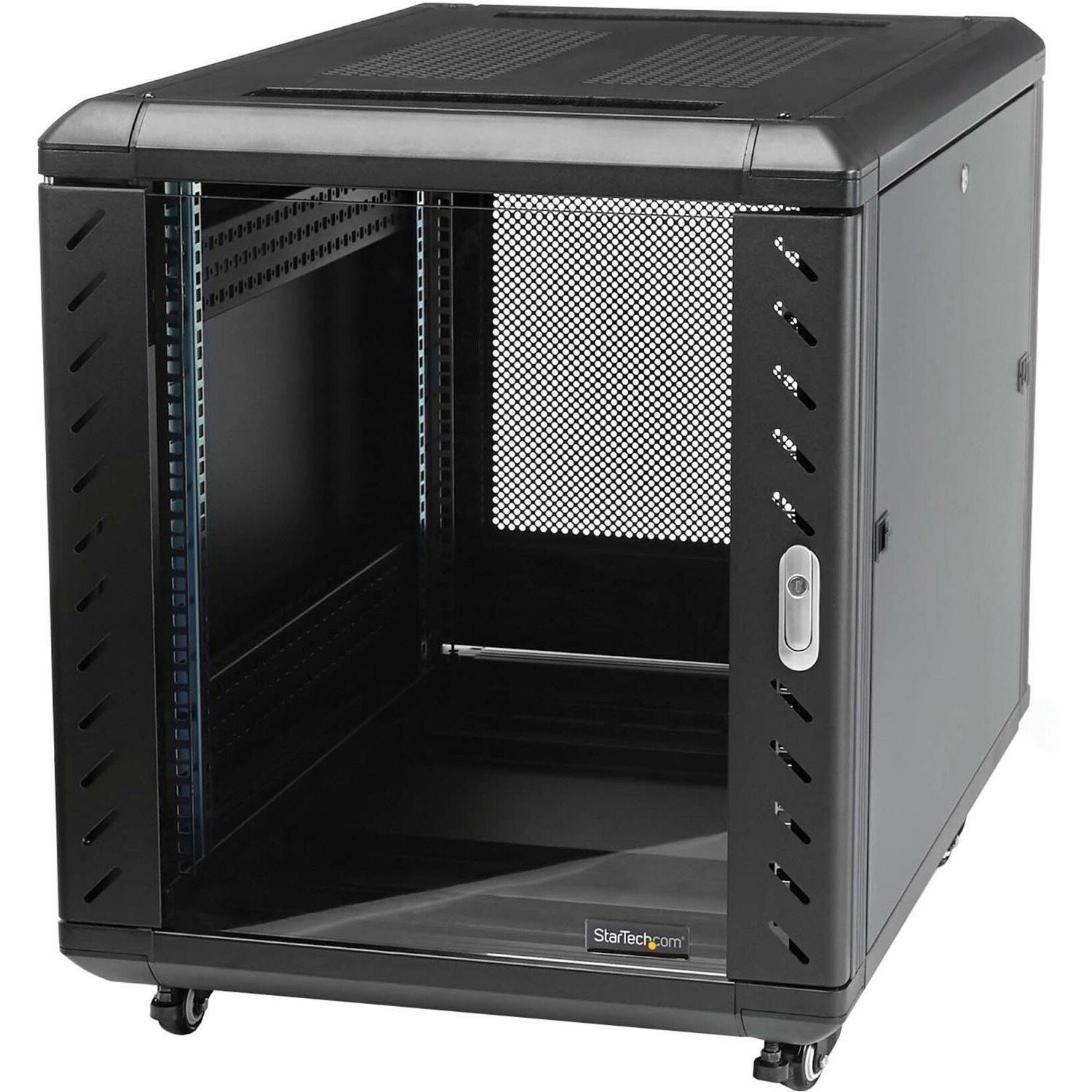 StarTech.com 4-Pfosten 15HE Server Rack, 19" Datenschrank f&uuml;r Computer / IT-Ausr&uuml;stung, Heimnetzwerk-Rack, Server-Rack mit halber Höhe