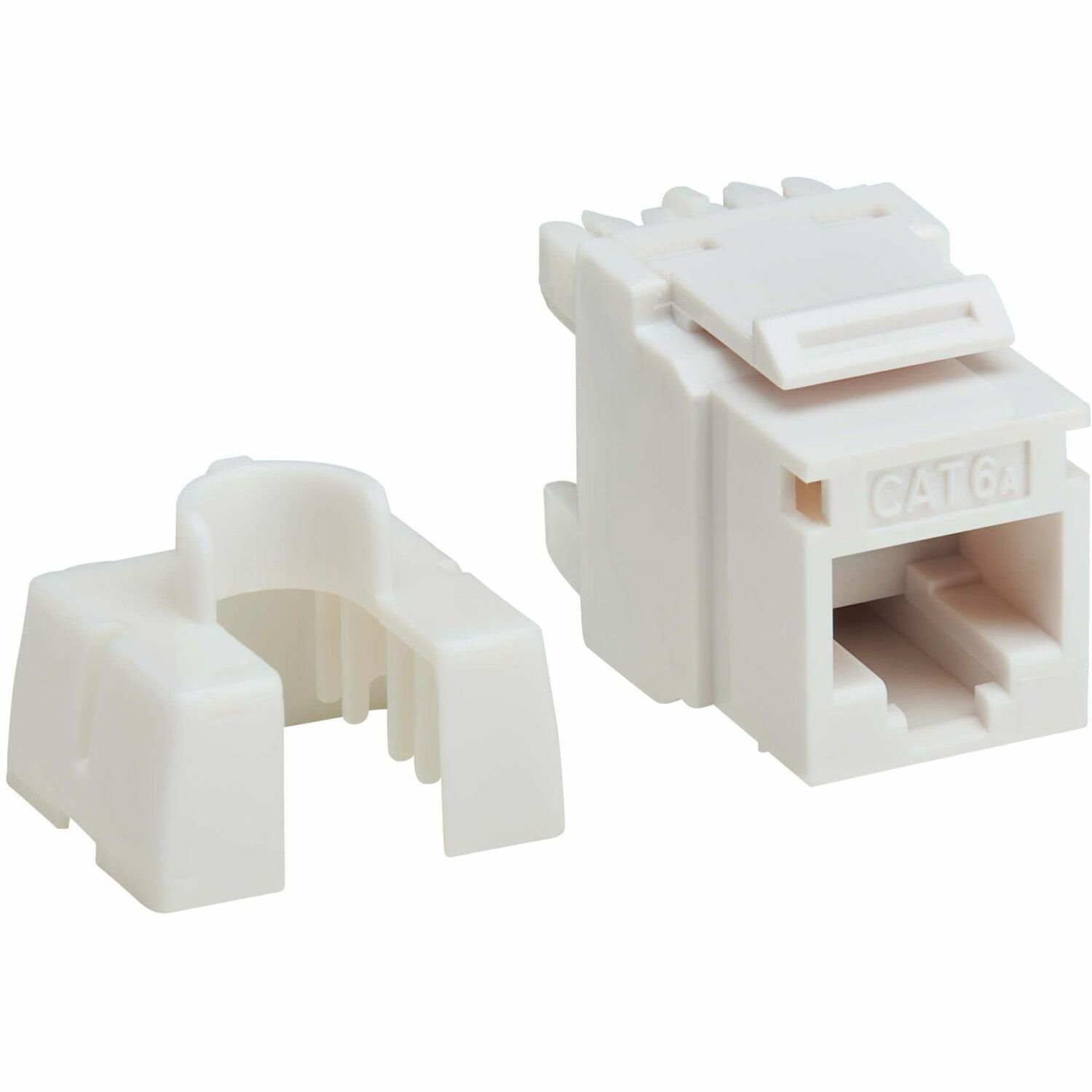 Eaton Tripp Lite Series Cat6a Keystone Jacks, 10 Pack - 4PPoE Compliant, 110/Krone, 568A/B, RJ45 Ethernet, White, TAA