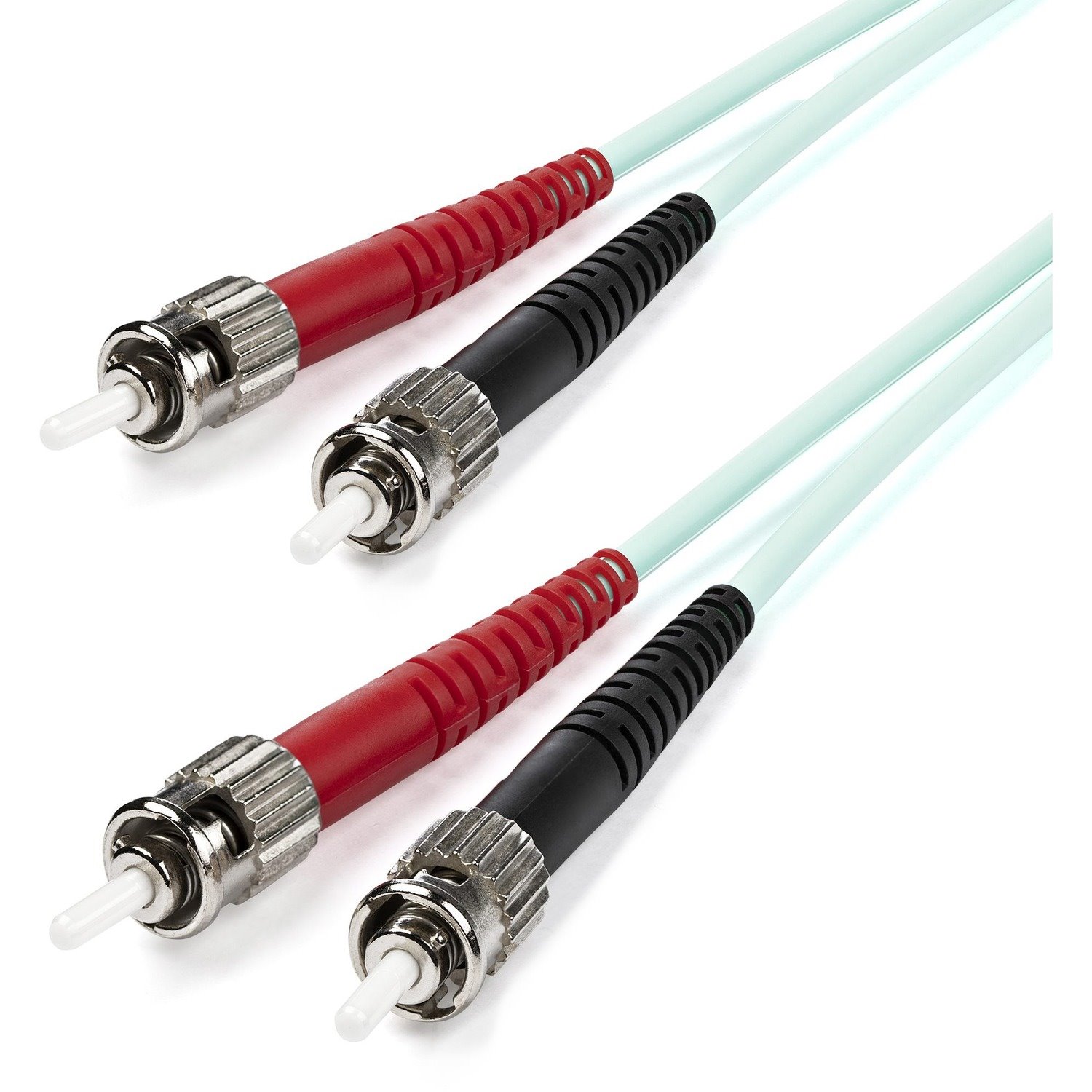 StarTech.com 1m (3ft) ST/UPC to ST/UPC OM3 Multimode Fiber Optic Cable, Full Duplex Zipcord Fiber, 100Gbps, LOMMF, LSZH Fiber Patch Cord