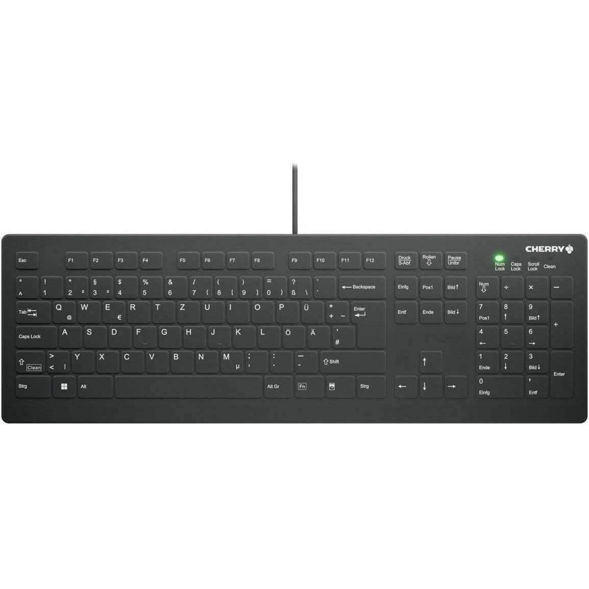 Active Key AK-C8112 Keyboard - Cable Connectivity - USB Type A Interface - Black