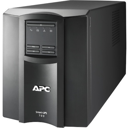 APC Smart-UPS, Line Interactive, 700VA, Tower, 120V, 8x NEMA 5-15R outlets, SmartSlot, Auto Sense Voltage 120V/230V, AVR, LCD