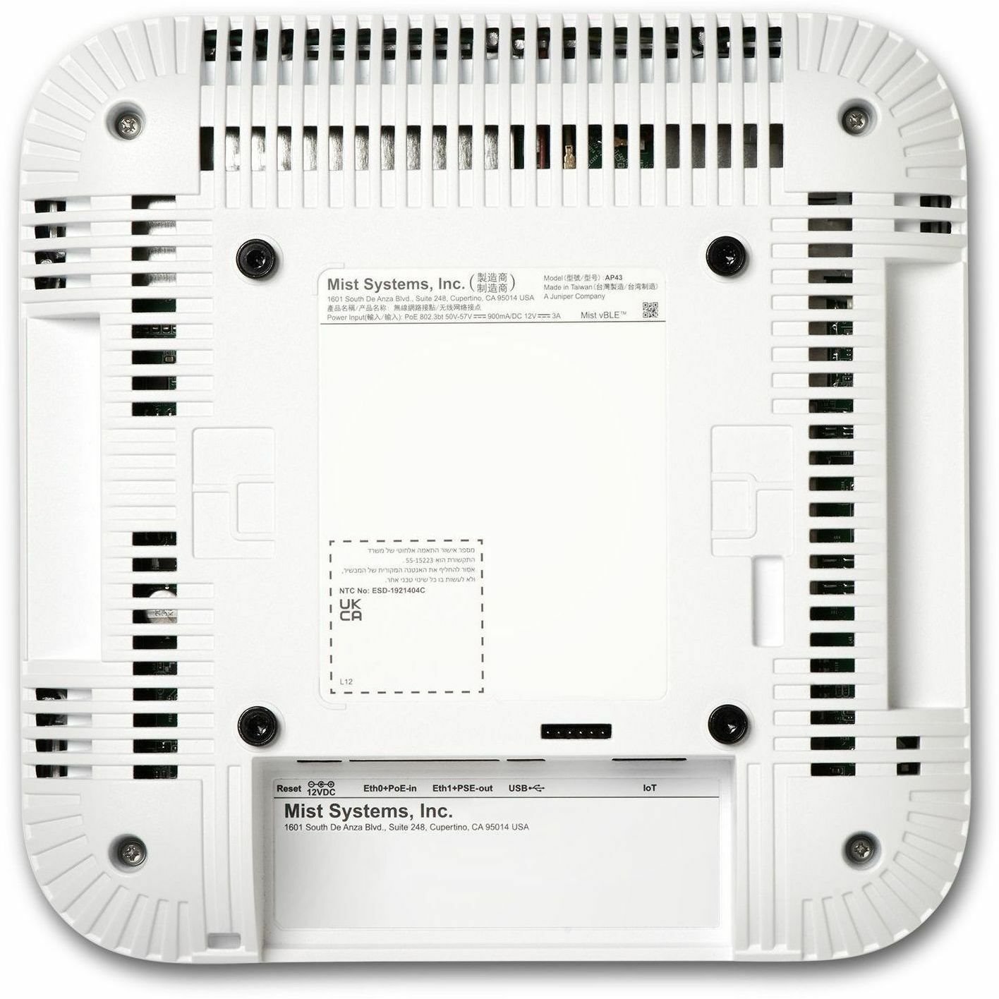 Juniper AP43 Dual Band Wi-Fi 6 IEEE 802.11 a/b/g/n/ac/ax 4.80 Gbit/s Wireless Access Point - Indoor