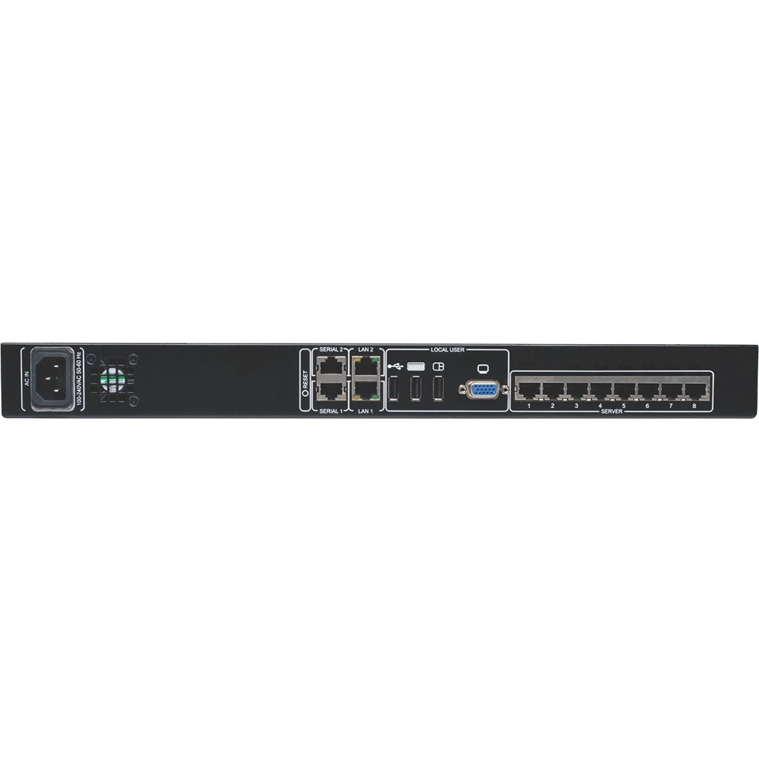 Eaton Tripp Lite Series NetCommander 8-Port Cat5 KVM over IP Switch - 1 Remote + 1 Local User, 1U Rack-Mount, TAA