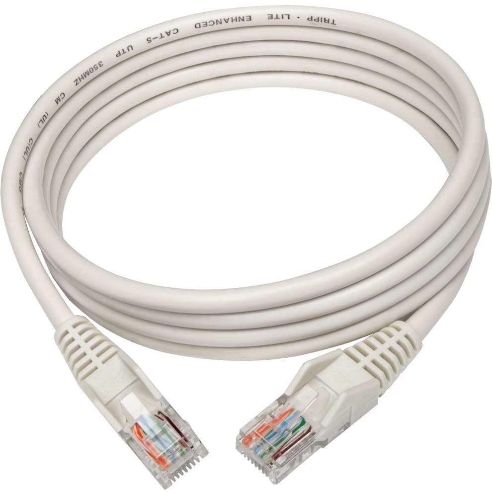 Eaton Tripp Lite Series Cat5e 350 MHz Snagless Molded (UTP) Ethernet Cable (RJ45 M/M), PoE - White, 5 ft. (1.52 m)