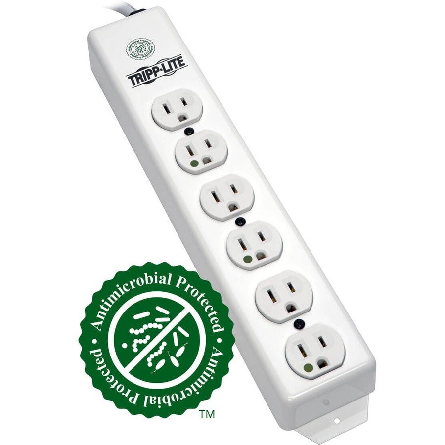 Eaton Tripp Lite Series Safe-IT Medical-Grade Power Strip, UL 1363, 6x Hospital-Grade Outlets, Antimicrobial, 1.5 ft. (0.45 m) Cord