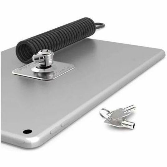 Compulocks Universal Tablet Lock with Keyed Coiled Cable Lock Black