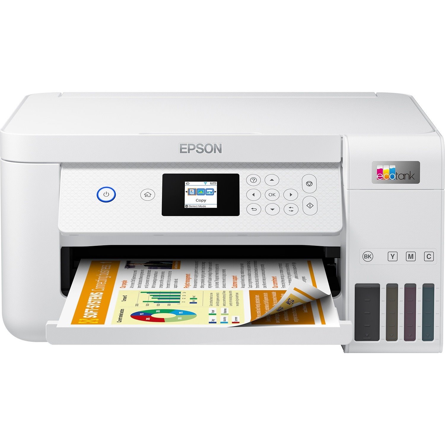 Epson ET-2856 Wireless EcoTank Inkjet Multifunction Printer - Colour - White